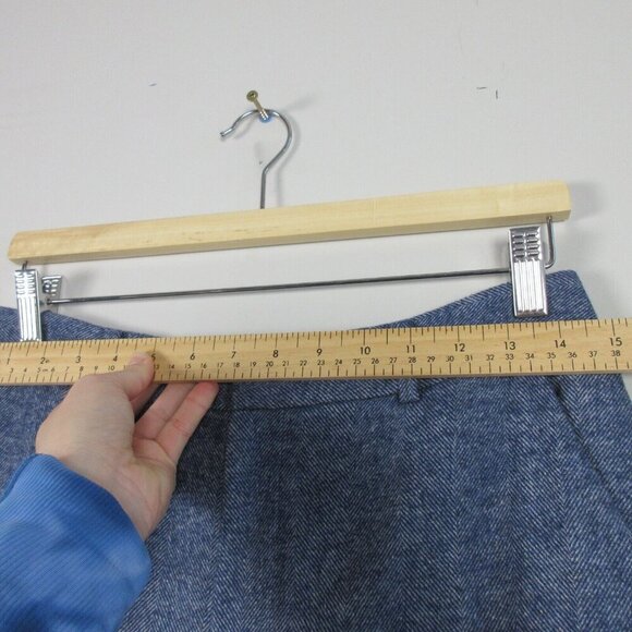 Club Monaco Women's Chambray Pants Wool Stretch Cropped Casual 6 Blue 304 - Picture 6 of 9